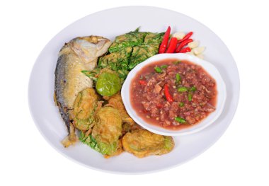 biber soslu karides yapıştırın