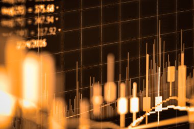 Finansal veriler bir monitörde borsa veriler üzerindeki Led con görüntüler.