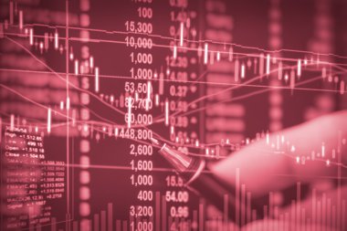 Finansal veriler bir monitörde borsa veriler üzerindeki Led con görüntüler.