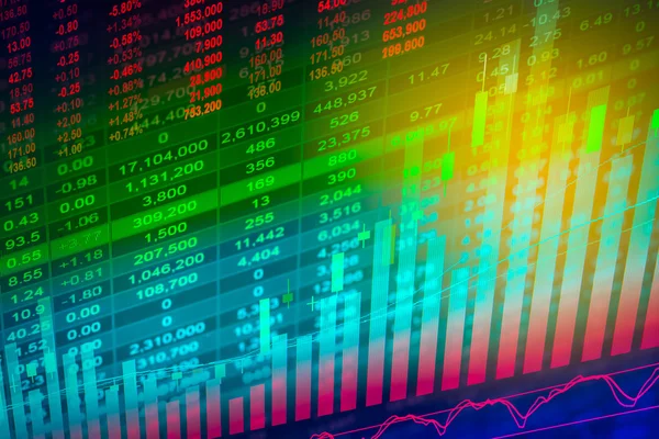Фінансові дані на моніторі, фондовий ринок даних на Led дисплей con — стокове фото