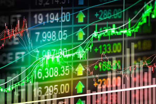 Borsa veri ve hisse senedi analizi göstergesi ile mali grafiğini çizin. Mum çubuk grafik grafik hisse senedi piyasasının, borsa verileri grafik grafik Led ekran kavramı üzerinde.