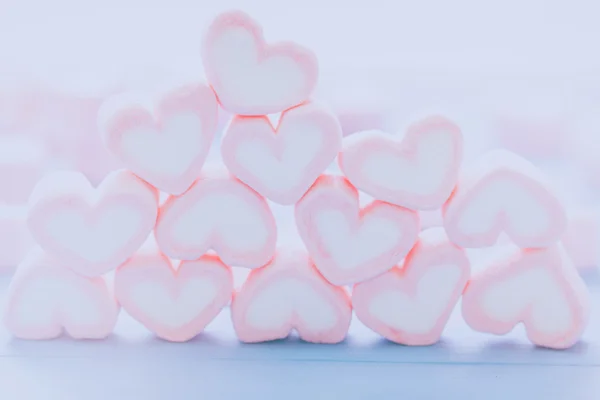 Różowe serce kształt Zefir na temat miłości i praktyczno Valentine — Zdjęcie stockowe