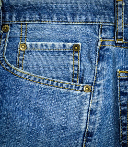 Closeup of texture background  jean , Pocket detail — Stock Photo, Image