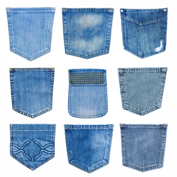 Set of closeup  texture   jean , Pocket detai Royalty Free Stock Images