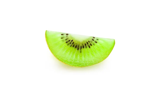 Fresh Juicy Whole Organic Kiwi Fruit White Isolated Background Clipping — Stock Photo, Image