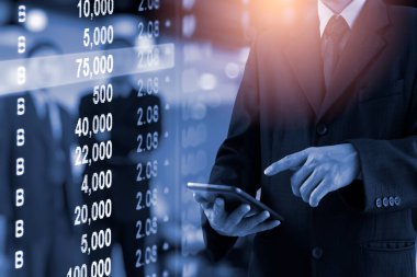 Finansal yatırım konsepti için uygun borsa veya önx ticaret grafiği ve şamdan grafiği. Ekonomik trendler iş fikri ve tüm sanat tasarımı için arka plan. Soyut finans arkaplanı.