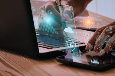 Finansal yatırım konsepti için uygun borsa veya önx ticaret grafiği ve şamdan grafiği. Ekonomik trendler iş fikri ve tüm sanat tasarımı için arka plan. Soyut finans arkaplanı.