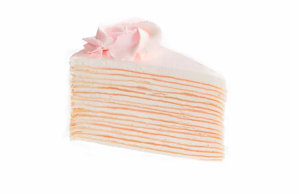 Κρέπα τούρτα που απομονώνονται σε λευκό φόντο — Φωτογραφία Αρχείου