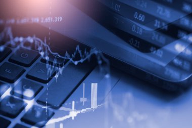 Finansal yatırım konsepti için uygun borsa veya önx ticaret grafiği ve şamdan grafiği. Ekonomik trendler iş fikri ve tüm sanat tasarımı için arka plan. Soyut finans arkaplanı.