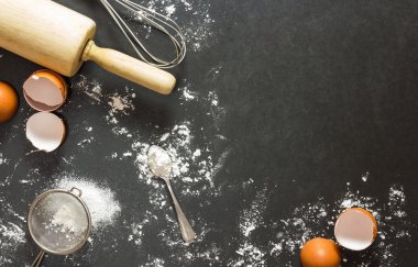 bakery background : baking ingredients