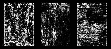 Siyah beyaz grunge. Tehlike örtüsü dokusu. Soyut yüzey tozu ve kaba duvar arkaplanı kavramı. Sıkıntı illüstrasyonu, grunge etkisi yaratmak için basitçe nesnenin üzerine yerleştirilir. Vektör EPS10.