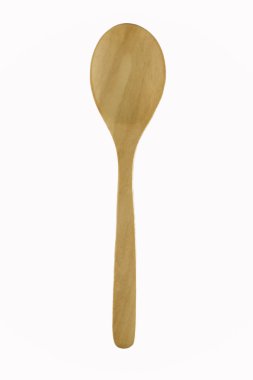 Sen çizmek için beyaz izole tahta kaşık arka plan