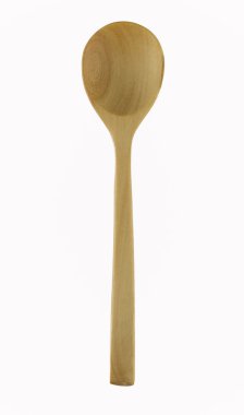 Sen çizmek için beyaz izole tahta kaşık arka plan