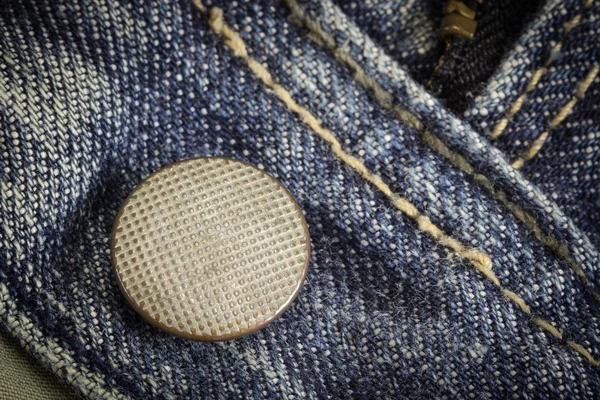 Nahaufnahme der Textur Hintergrund Jeans, Reißverschluss und Knopf — Stockfoto
