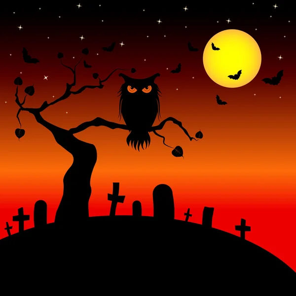 Halloween pozadí siluety — Stockový vektor