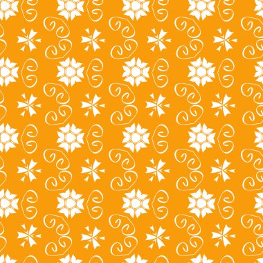 Seamless pattern with flowers and ornaments