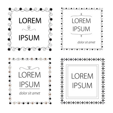 Decorative frames with circles and lines. Design elements