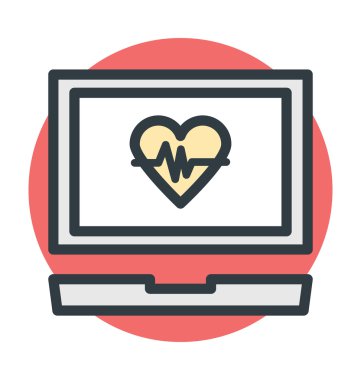 Ecg makine vektör simgesi