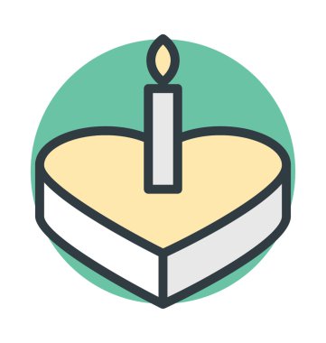 Sevgililer günü pastası vektör simgesi