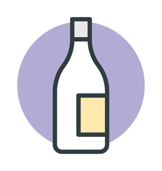 Vino botella vector icono — Vector de stock