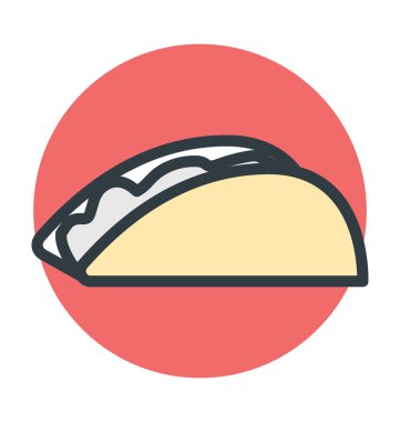 Taco vektör simgesi