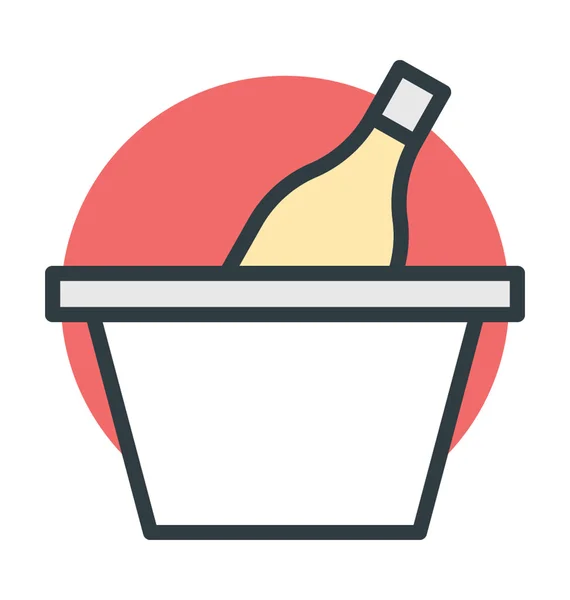 Vector de cubo de vino icono — Vector de stock