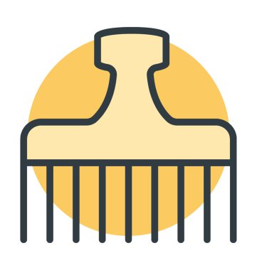 Afro tarak vektör simgesi