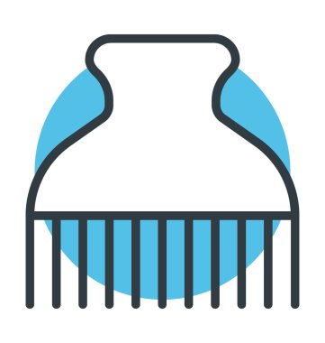 Afro tarak vektör simgesi