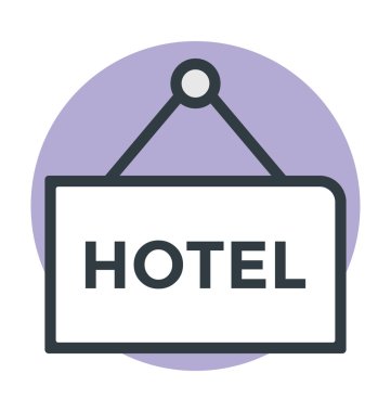 Hotel tabela vektör simgesi
