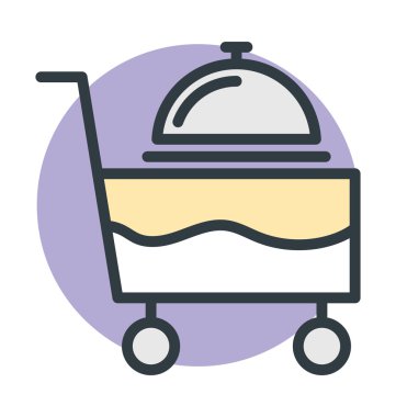 Yiyecek arabası vektör simgesi