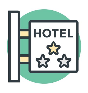 Hotel tabela vektör simgesi