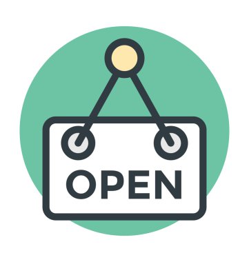 Açık tabela vektör simgesi