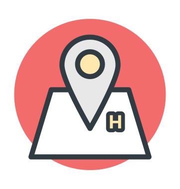 Otelin konumu vektör simgesi