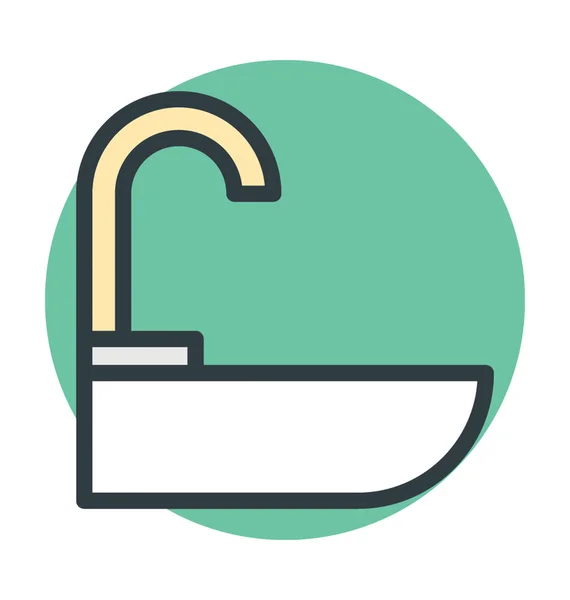 Lavabo Vector Icono — Archivo Imágenes Vectoriales