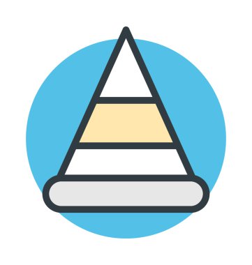 Trafik koni renkli vektör simgesi