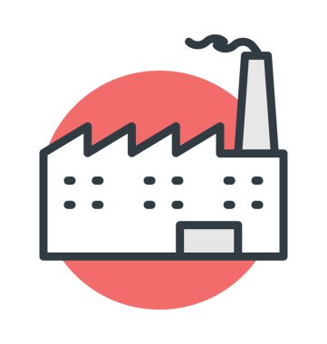 Fabrika renkli vektör simgesi