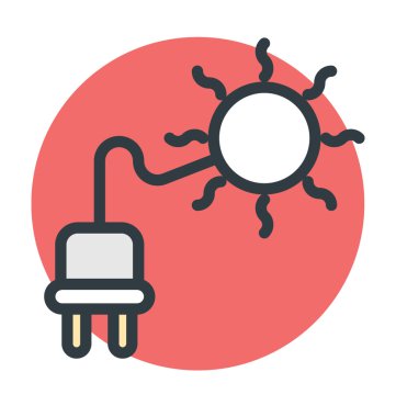 Güneş enerjisi renkli vektör simgesi