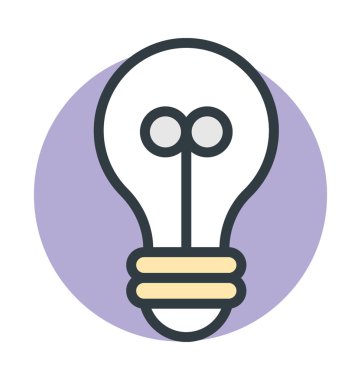 Ampul renkli vektör simgesi