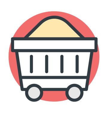 Minecart renkli vektör simgesi