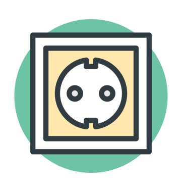 Güç soketi renkli vektör simgesi