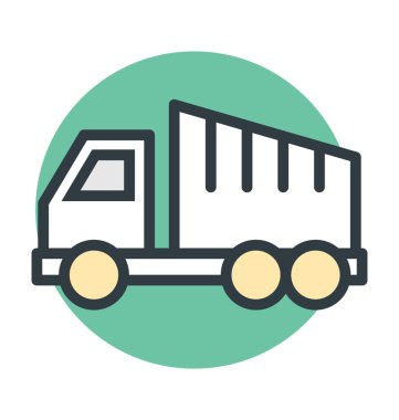 Damperli kamyon renkli vektör simgesi