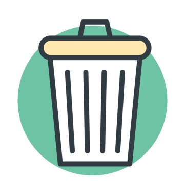 Çöp Kovası renkli vektör simgesi