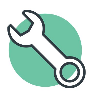 İngiliz anahtarı renkli vektör simgesi