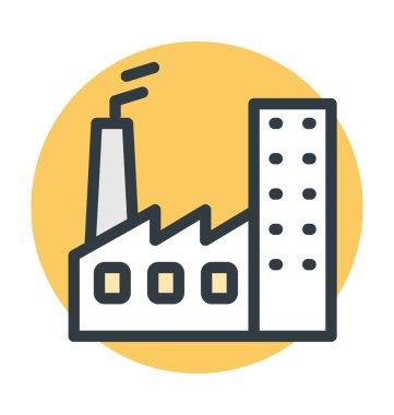 Fabrika renkli vektör simgesi