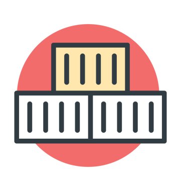 Kargo konteyner renkli vektör simgesi