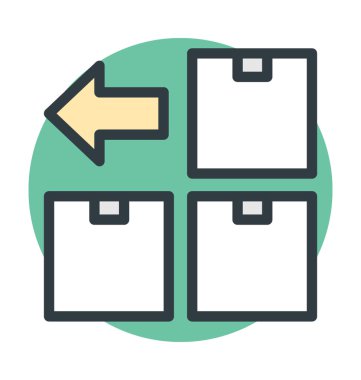 Teslimat kutuları renkli vektör simgesi