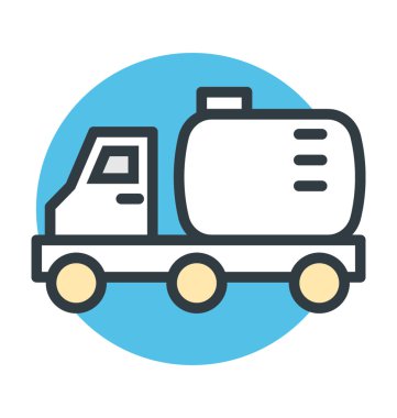 Yakıt kamyonu renkli vektör simgesi