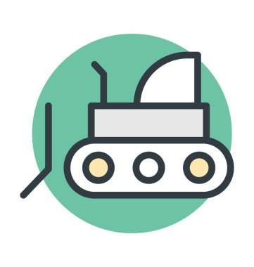 Beton buldozer renkli vektör simgesi