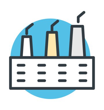 Fabrika renkli vektör simgesi