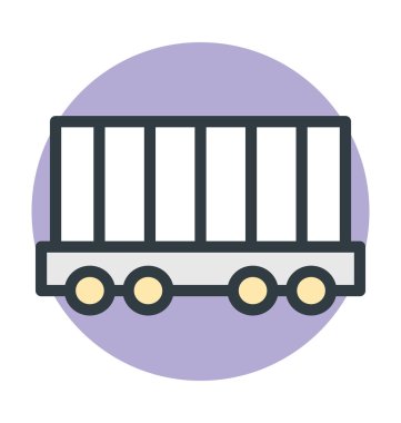 Kargo tren renkli vektör simgesi